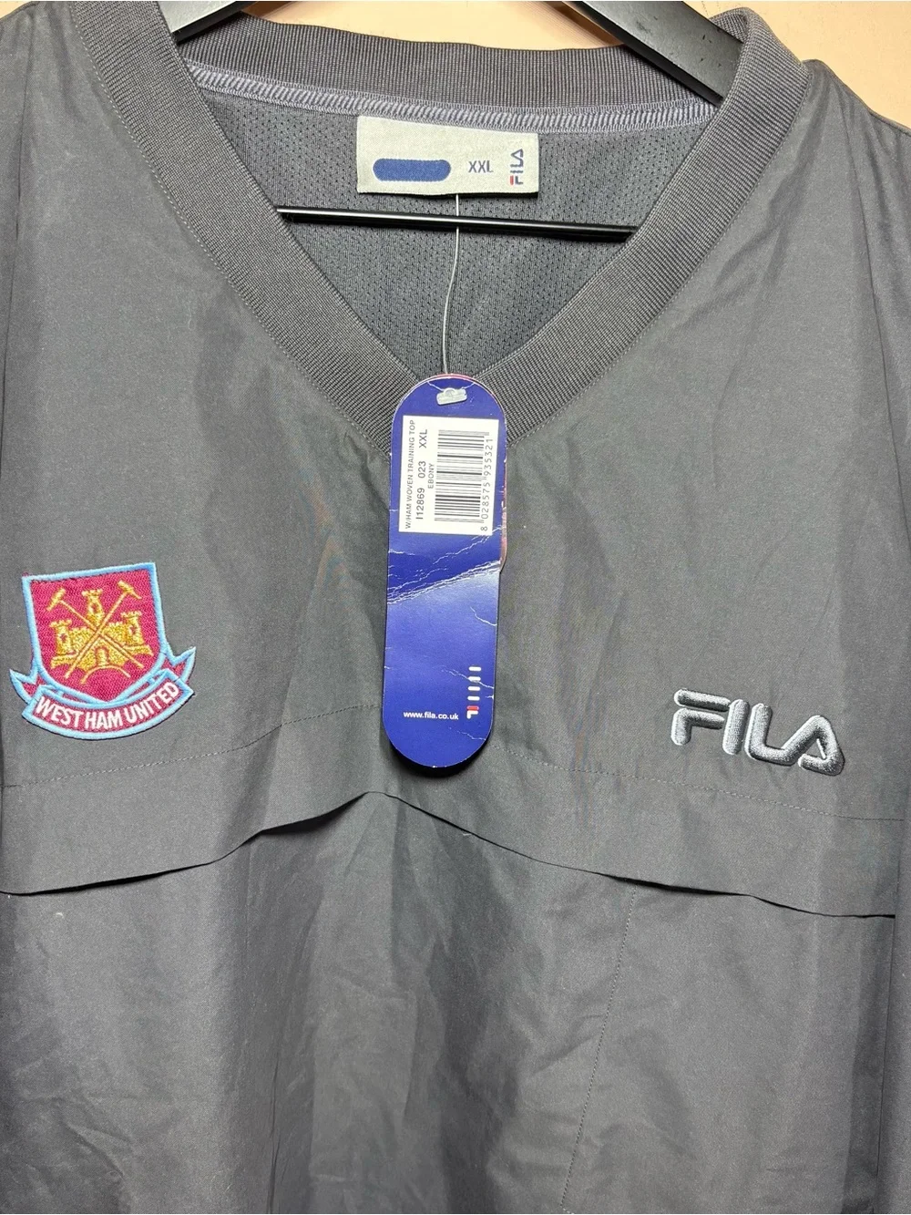 Vintage Y2K Fila West Ham United Windbreaker Pullover XXL NWT